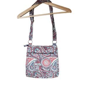 WAVERLY INSPIRATIONS Red Multicolored Paisley Hobo Quilted Hippie Crossbody